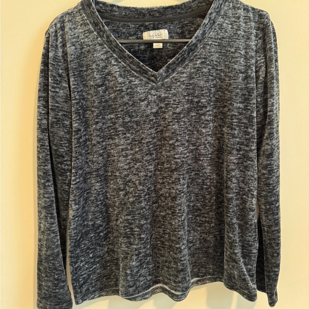 Nicole Miller Dark Gray Knit Top